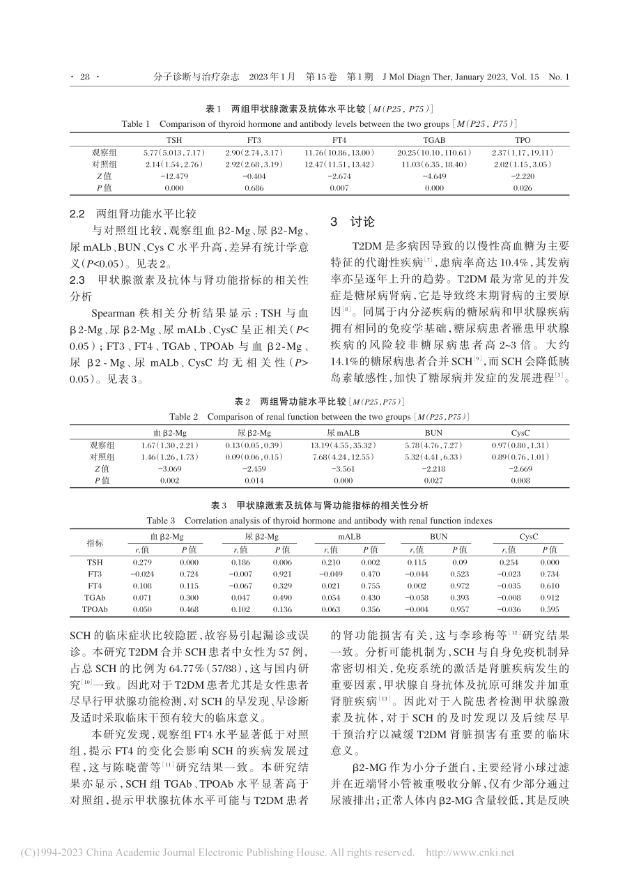 T2DM合并SCH患者肾功能变化研究_白威峰.pdf_第3页