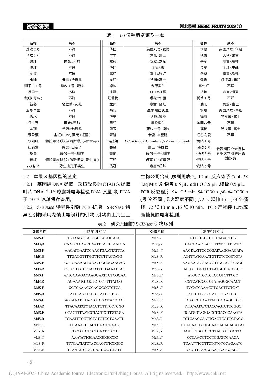 60个苹果新品种S基因型鉴定_刘春生.pdf_第2页