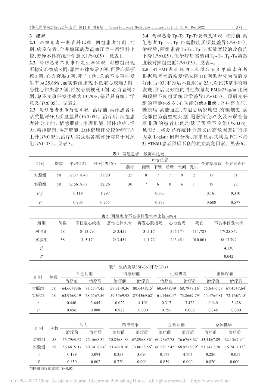 PCI术联合替罗非班对ST...影响及其预后的高危因素分析_陈琳琳.pdf_第3页