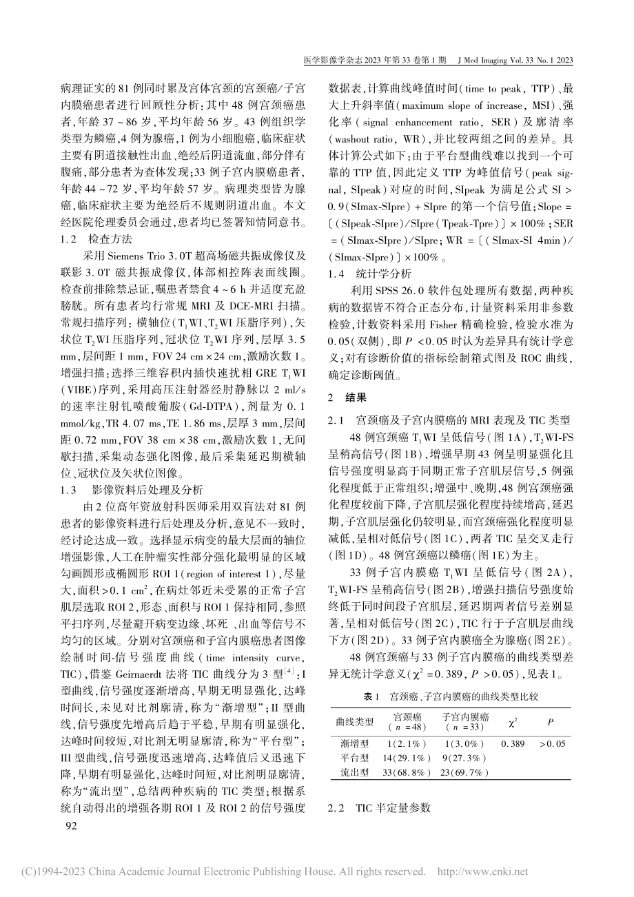 DCE-MRI半定量参数在...子宫内膜癌中的鉴别诊断价值_徐盼盼.pdf_第2页