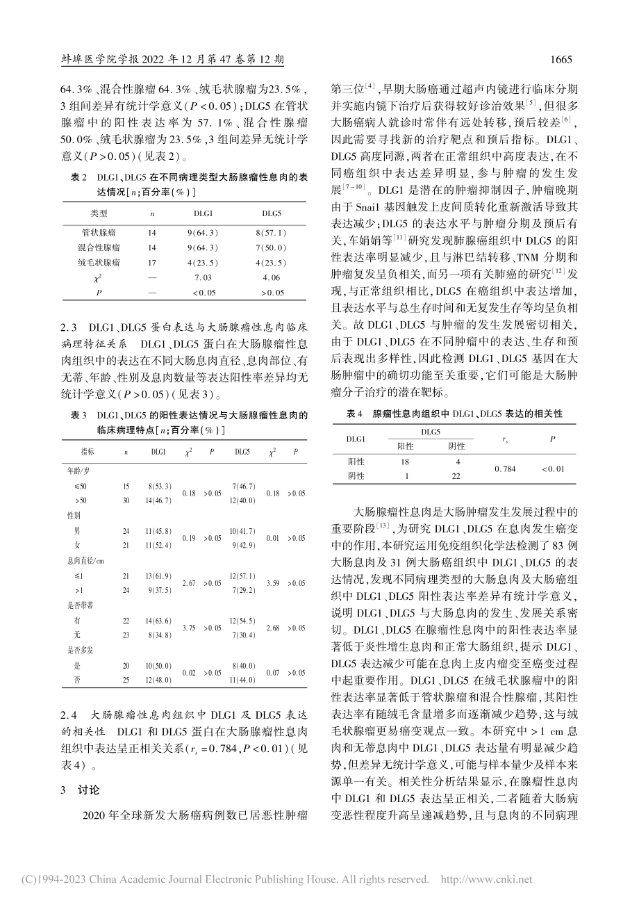 DLG1、DLG5在大肠腺...息肉组织中的表达及临床意义_朱贞祥.pdf_第3页