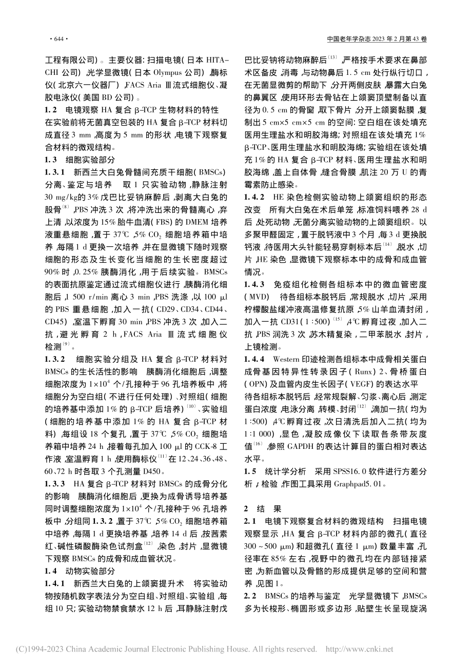 HA复合β-TCP在新西兰...提升术中的成骨及成血管效果_张艳波.pdf_第2页