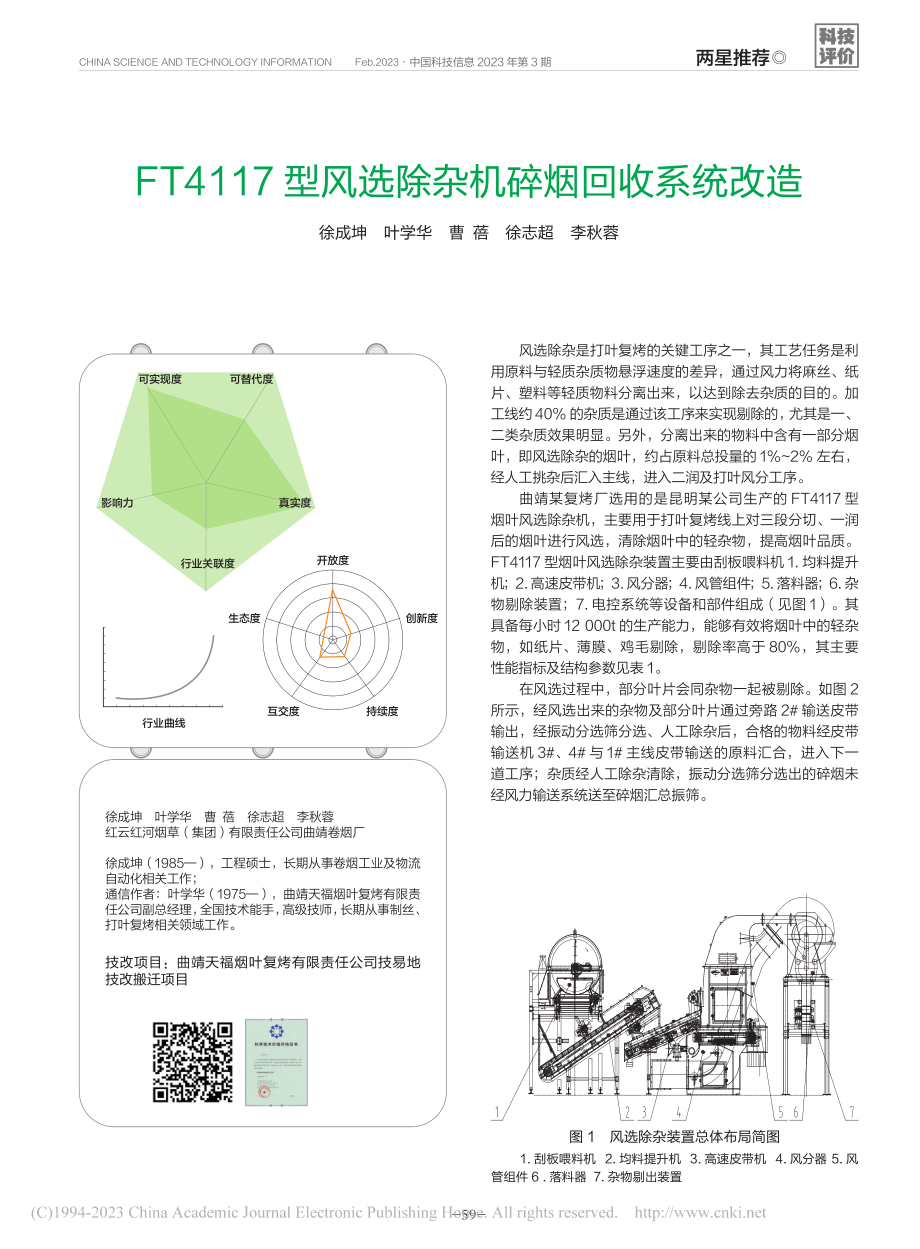 FT4117型风选除杂机碎烟回收系统改造_徐成坤.pdf_第1页