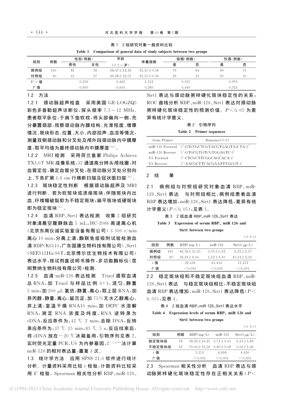 RBP、miR-126、S...粥样硬化斑块稳定性的相关性_刘梓宸.pdf_第3页