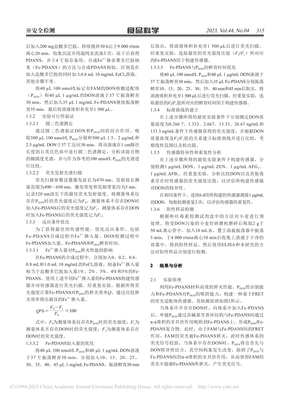 Fe-(3+)掺杂聚多巴胺...中脱氧雪腐镰刀菌烯醇的检测_路念.pdf_第3页