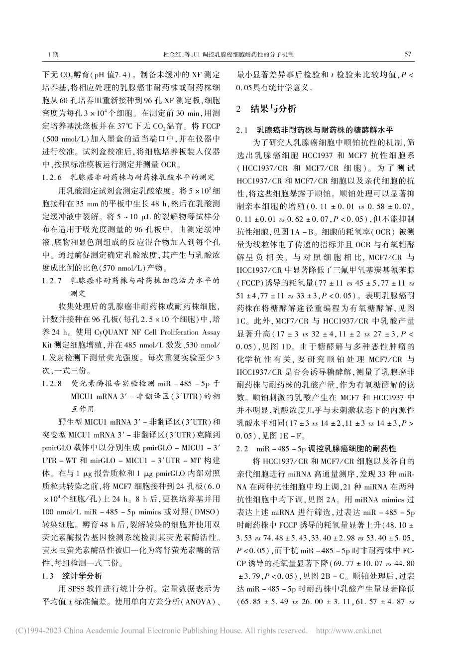 U1调控乳腺癌细胞耐药性的分子机制_杜金红.pdf_第3页