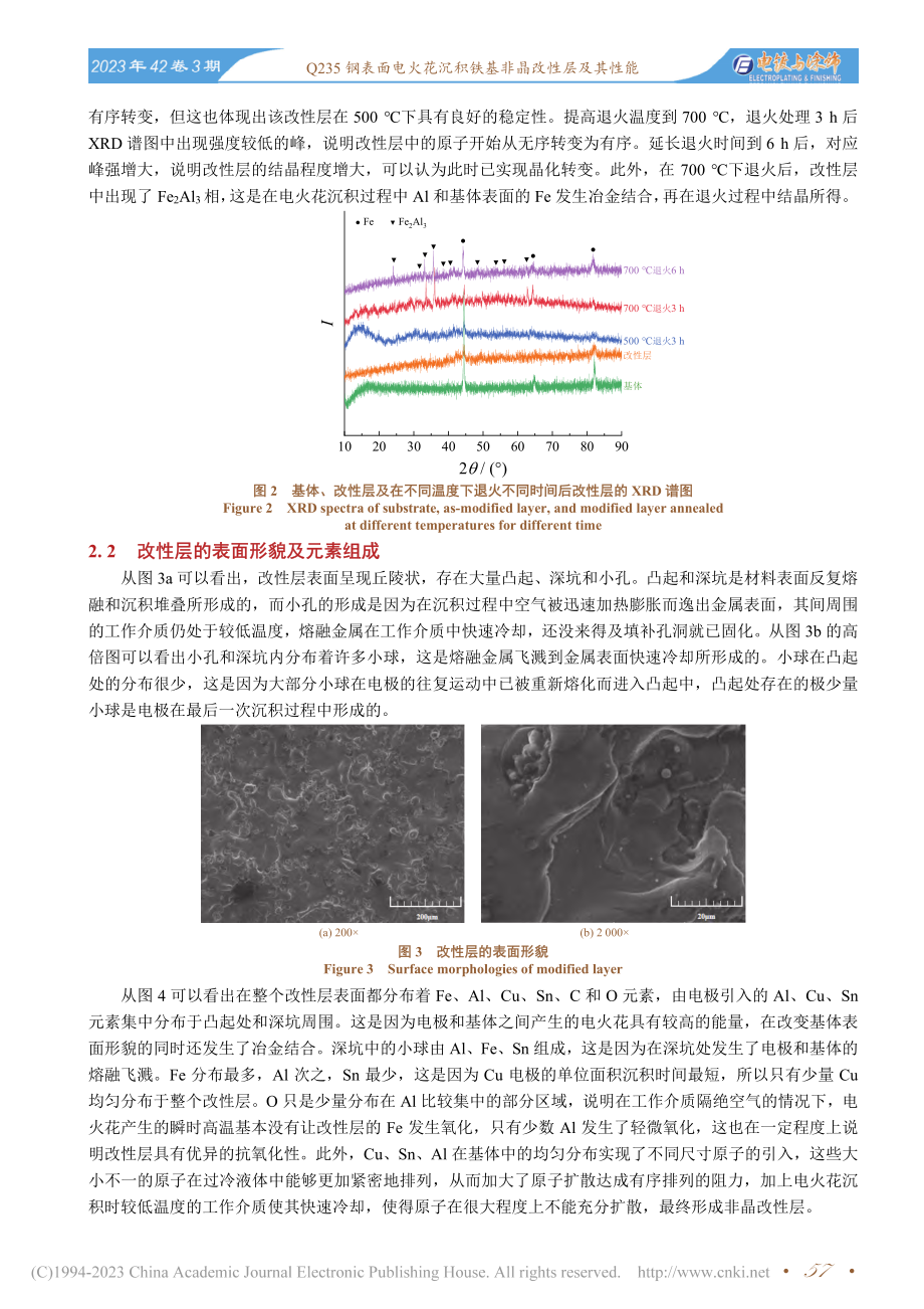 Q235钢表面电火花沉积铁基非晶改性层及其性能_杨岚淞_.pdf_第3页