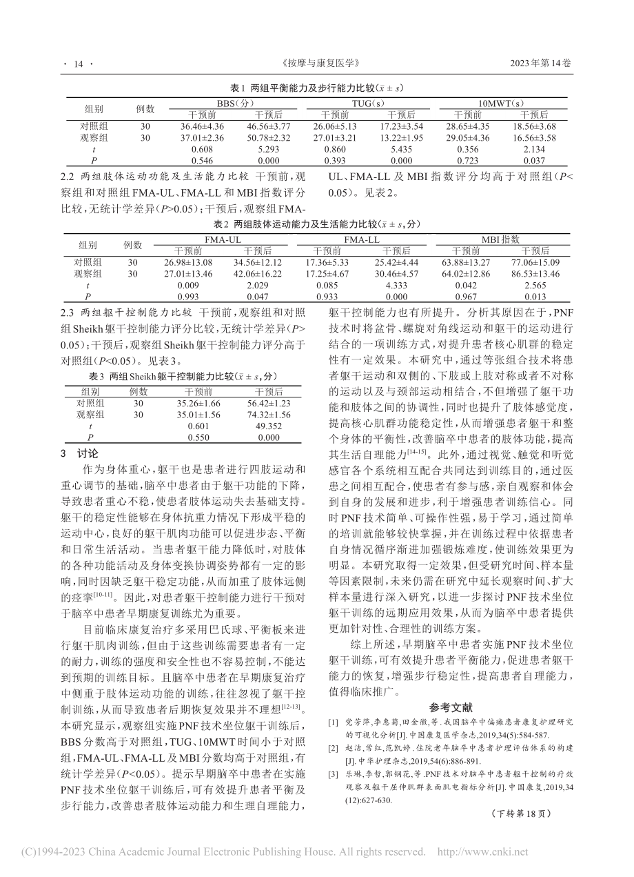 PNF技术坐位躯干训练对早...衡功能、日常生活能力的影响_冼祖新.pdf_第3页