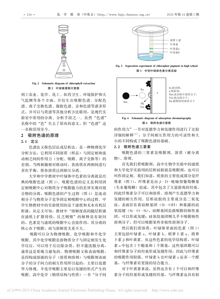 “叶绿体色素提取与分离实验”化学原理释疑_李芳.pdf_第2页