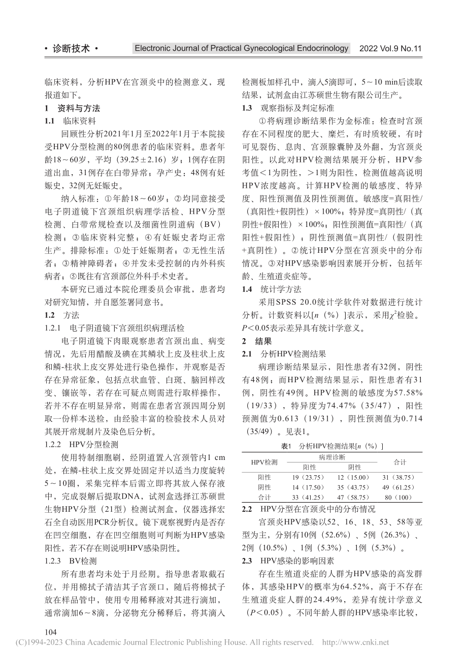 HPV在宫颈炎中的检测意义分析_张苗苗.pdf_第2页