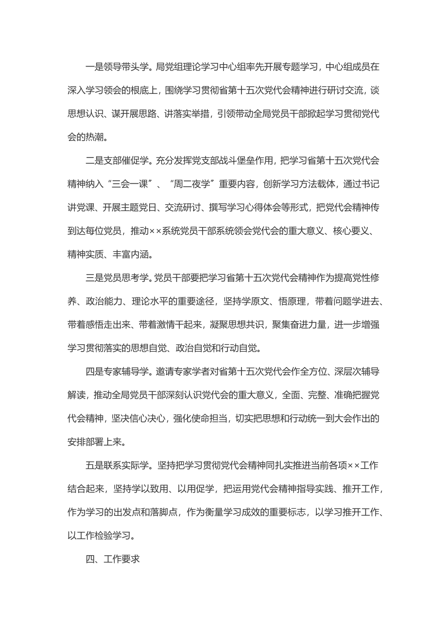 省第十五次党代会精神学习宣传工作方案.docx_第2页