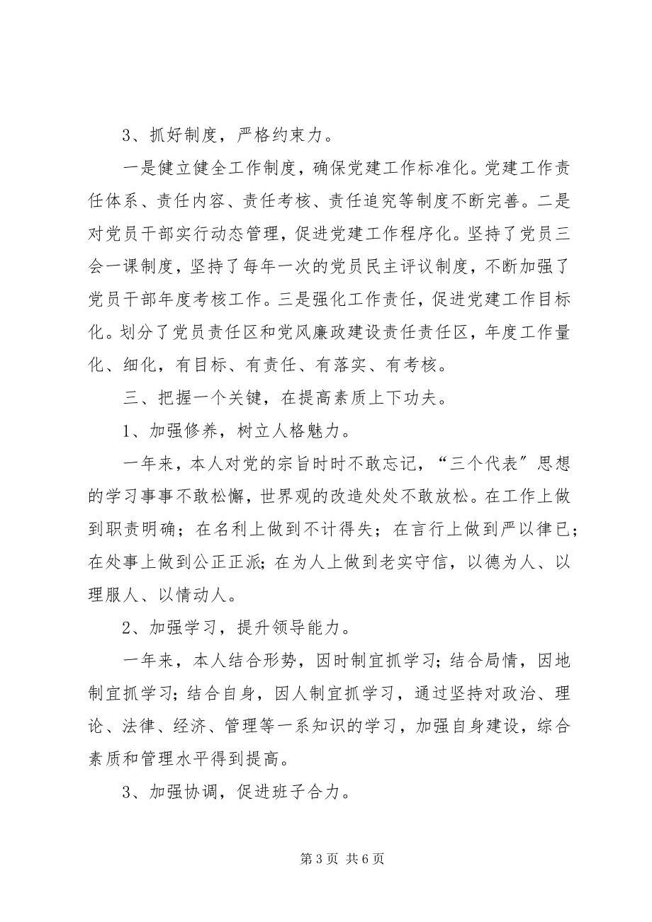 2023年XX局支部副书记述职述廉报告.docx_第3页