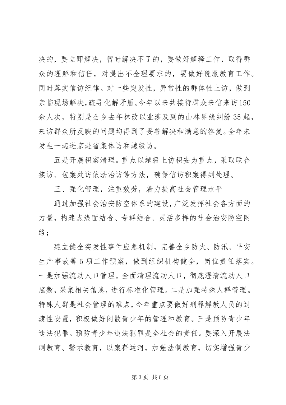 2023年XX乡镇分管政法综治工作副书记度述职报告新编.docx_第3页