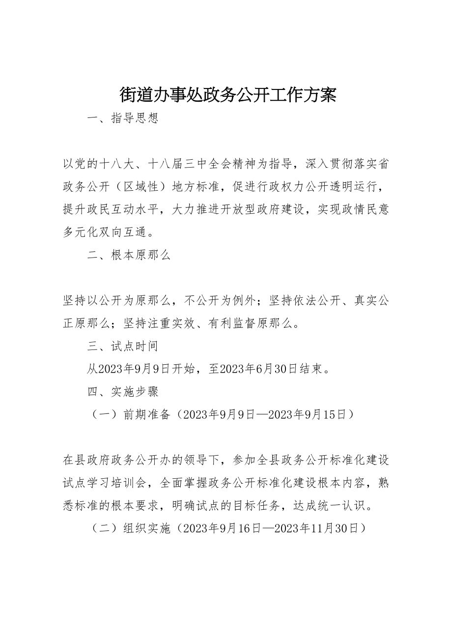 2023年街道办事处政务公开工作方案.doc_第1页