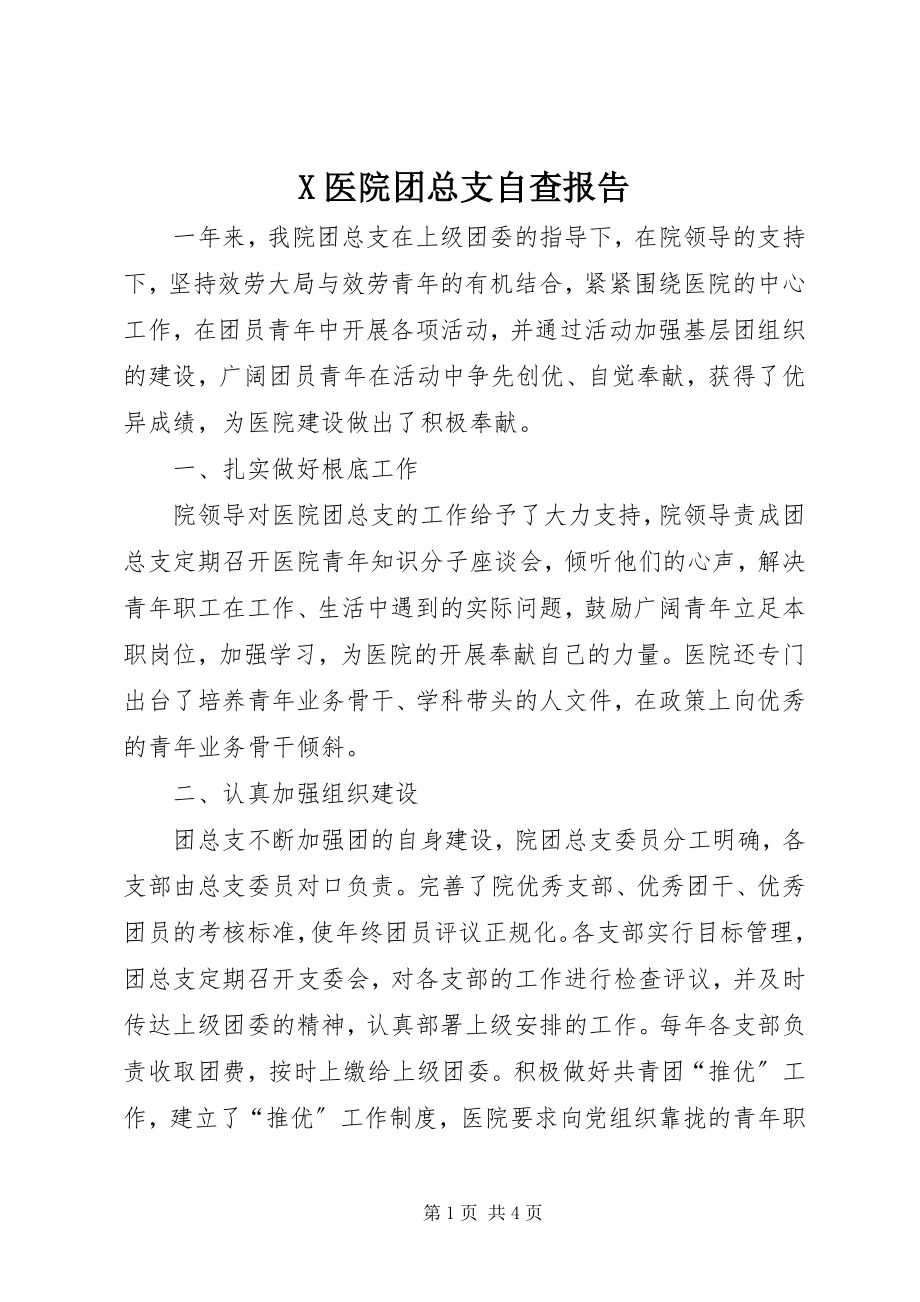 2023年X医院团总支自查报告新编.docx_第1页