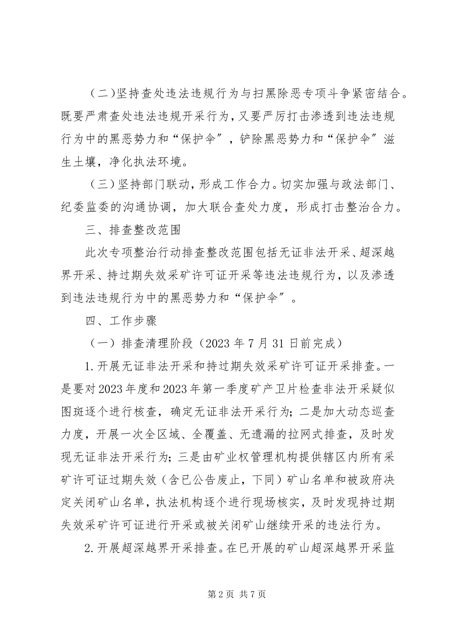 2023年矿产资源开采违法违规行为专项整治行动工作方案.docx_第2页