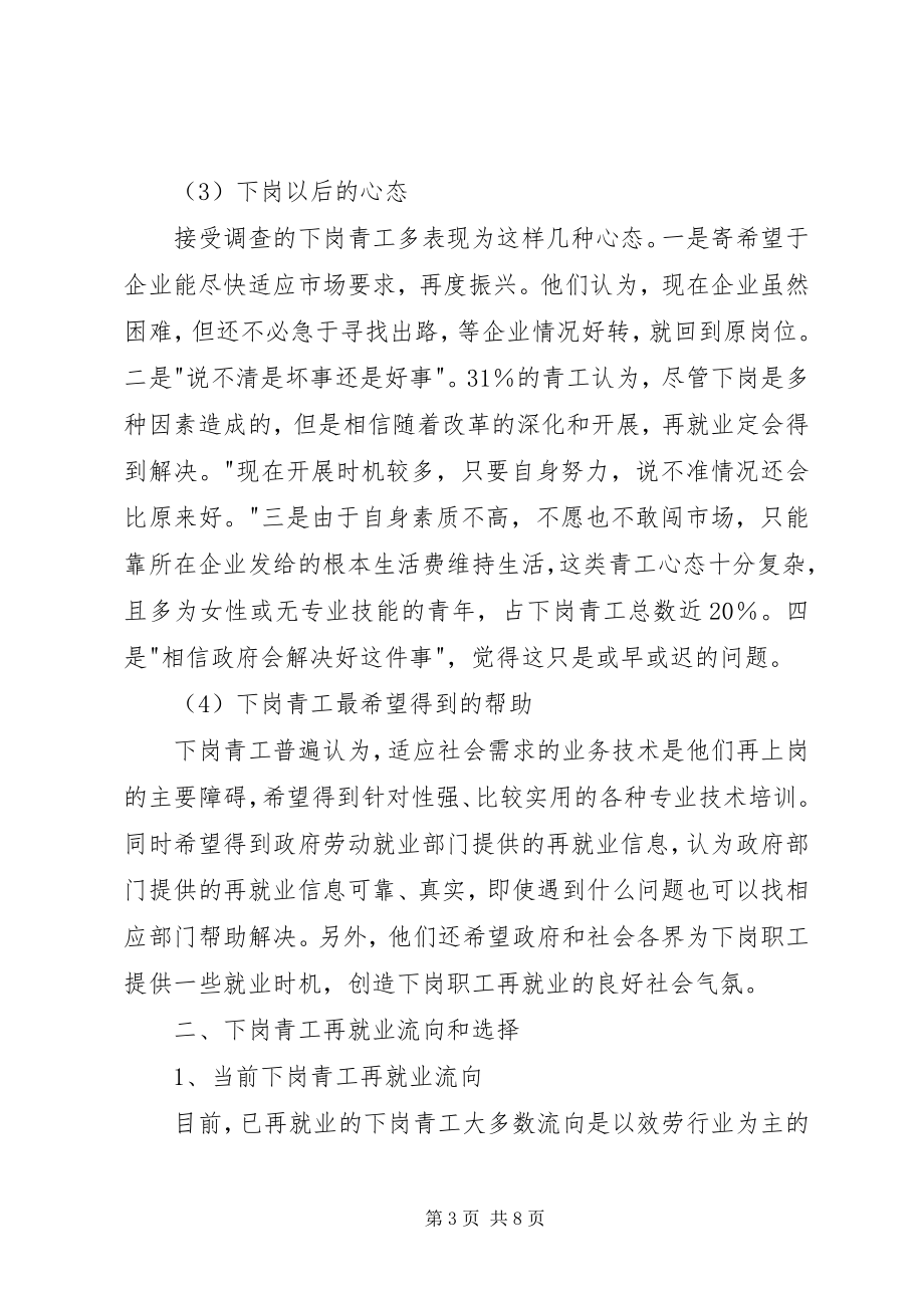 2023年XX省下岗青工再就业情况的调研报告2新编.docx_第3页