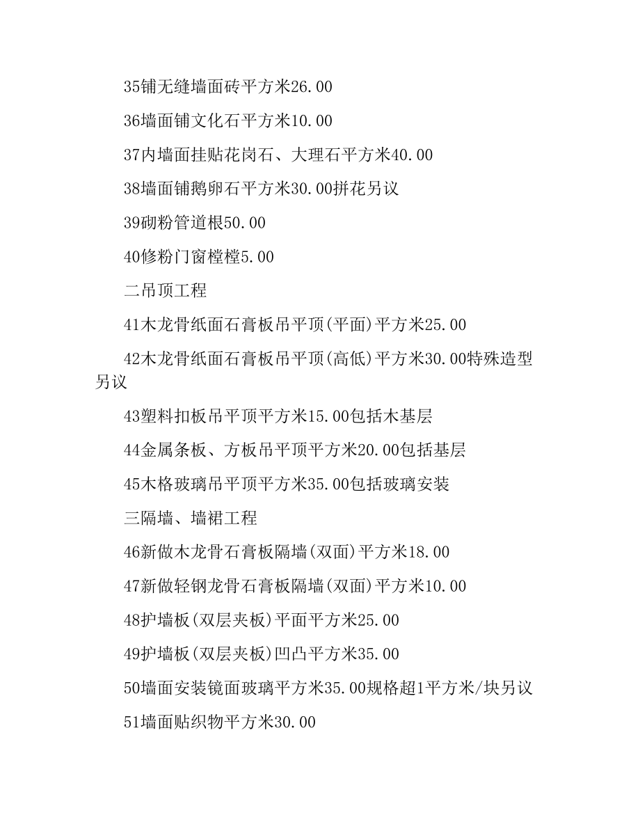 家庭装修合同预算清单.docx_第2页