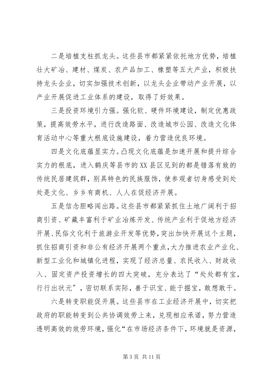 2023年XX县党政代表团外出考察工业经济发展的考察报告新编.docx_第3页