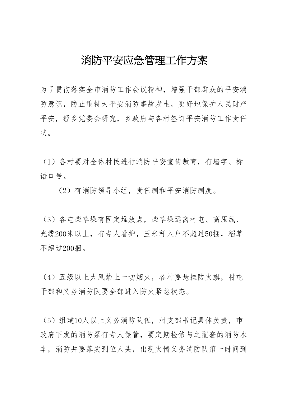 2023年消防安全应急管理工作方案.doc_第1页