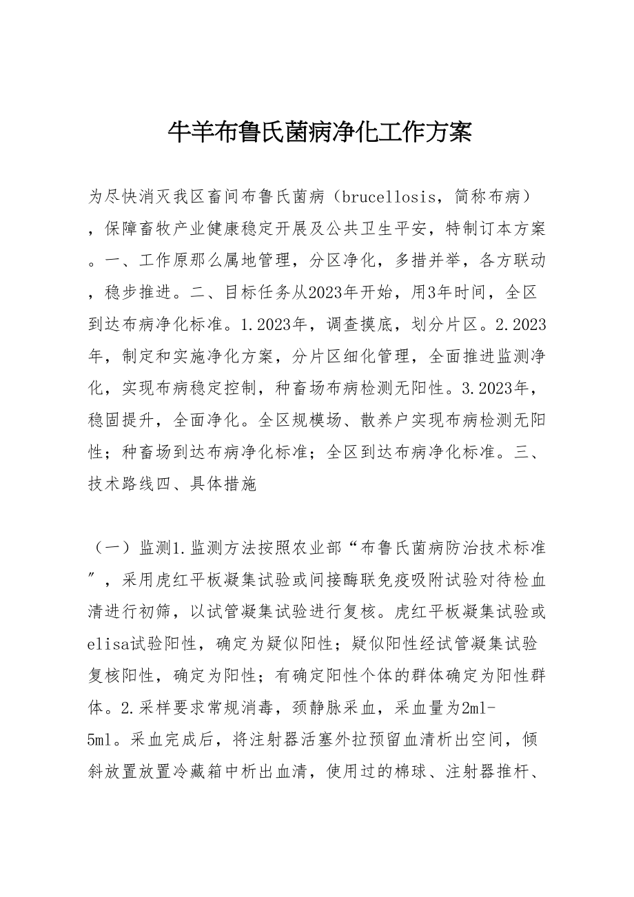 2023年牛羊布鲁氏菌病净化工作方案.doc_第1页