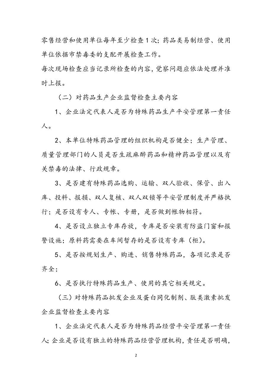 2023年特殊药品专项检查工作方案.docx_第2页