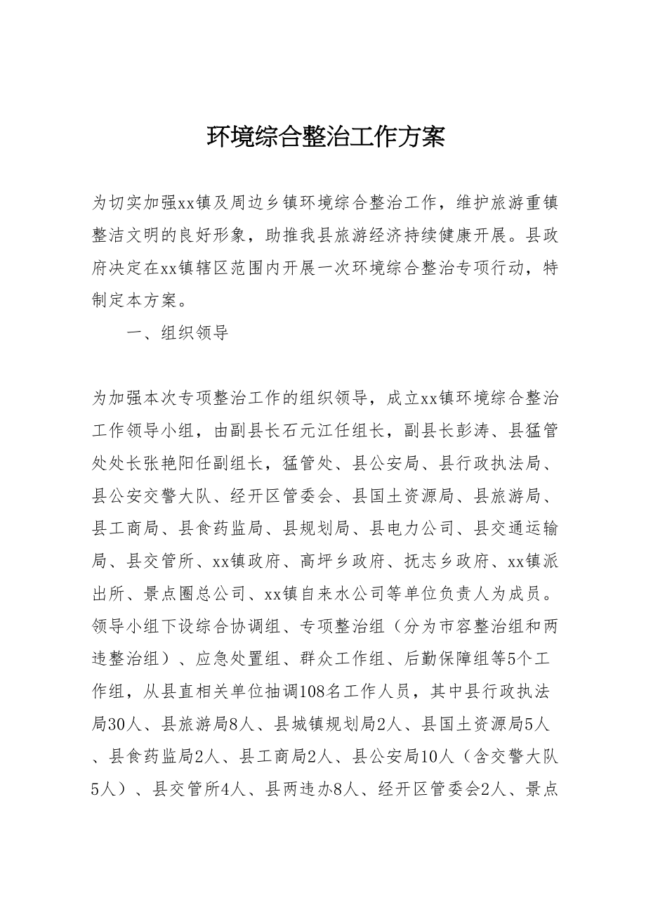 2023年环境综合整治工作方案 .doc_第1页