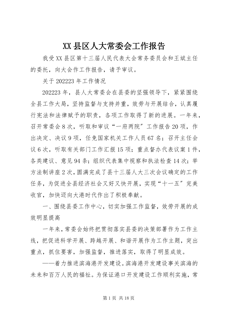 2023年XX县区人大常委会工作报告新编.docx_第1页