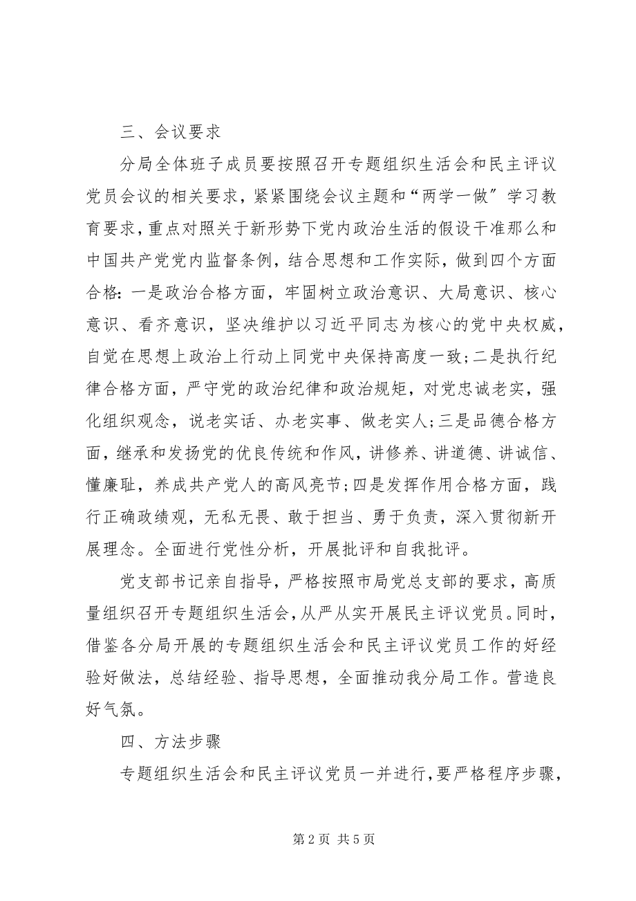 2023年某局两学一做组织生活会工作方案.docx_第2页