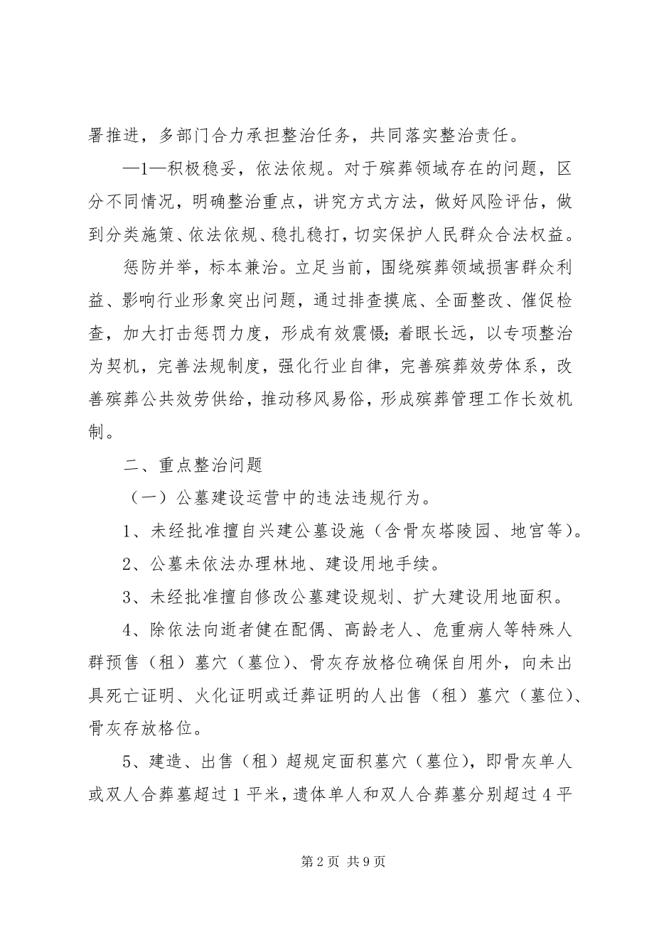 2023年殡葬领域突出问题专项整治行动工作方案大全.docx_第2页