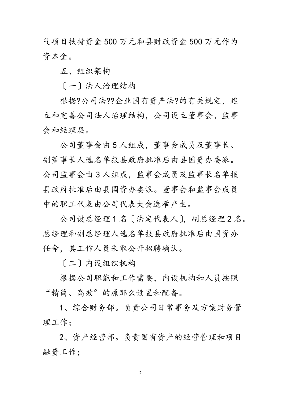 2023年能源投资公司组建工作方案范文.doc_第2页