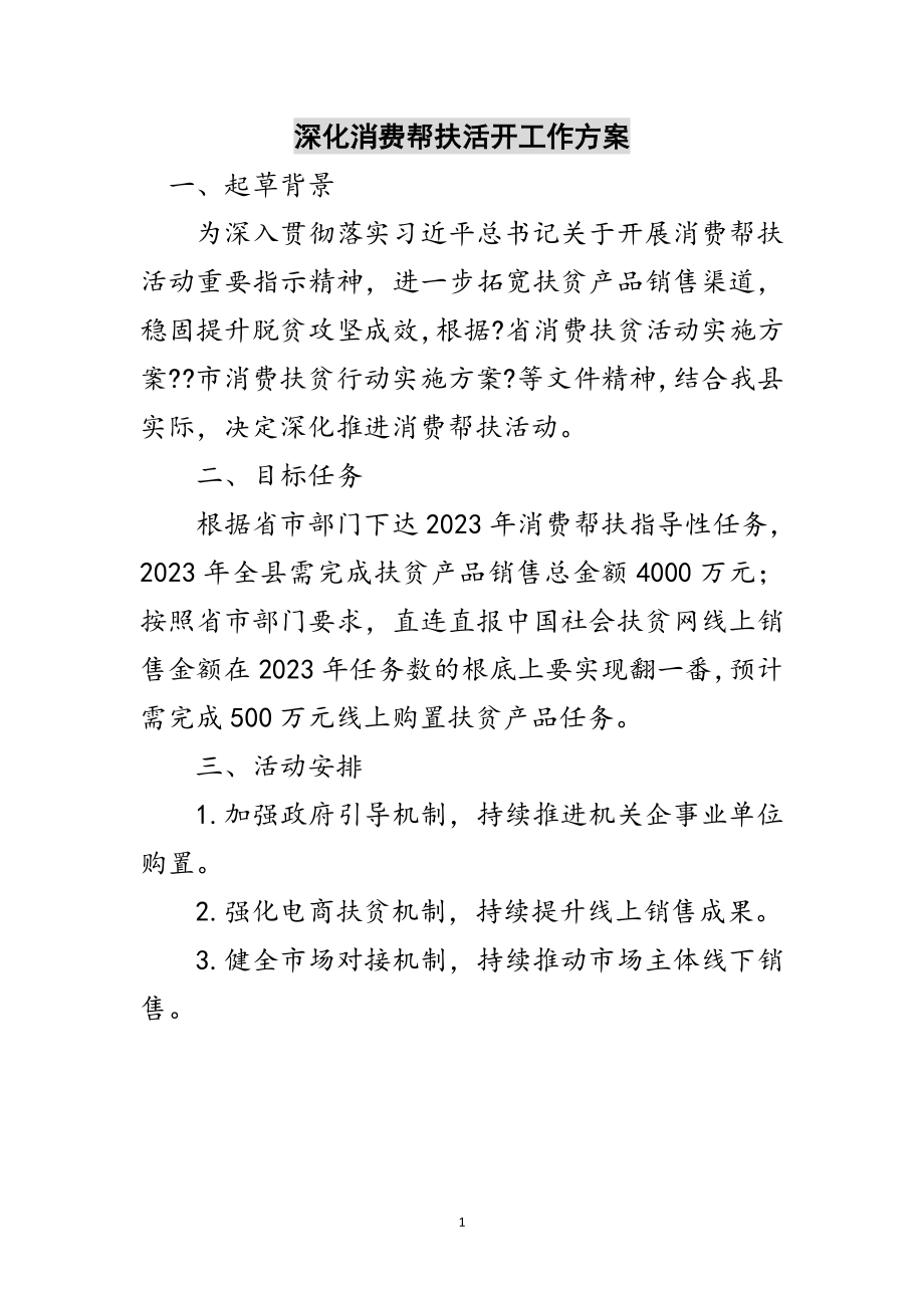 2023年深化消费帮扶活动工作方案范文.doc_第1页