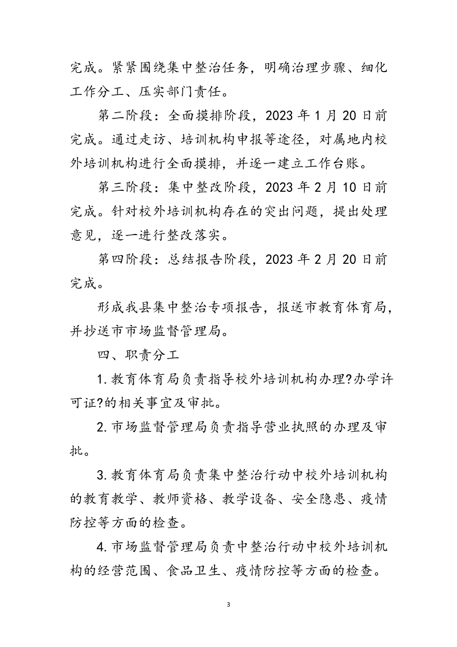 2023年校外培训机构整治工作方案范文.doc_第3页