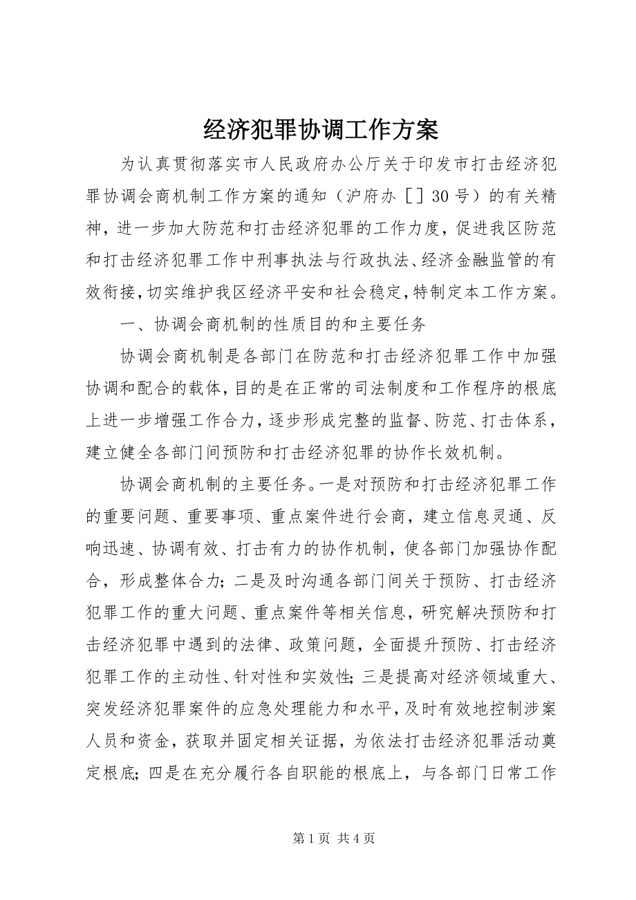 2023年经济犯罪协调工作方案.docx_第1页