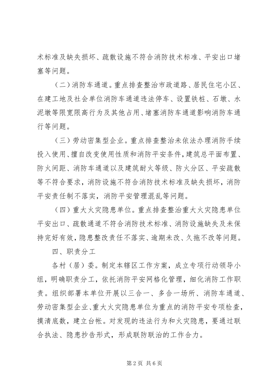 2023年消防安全打非治违专项行动工作方案.docx_第2页