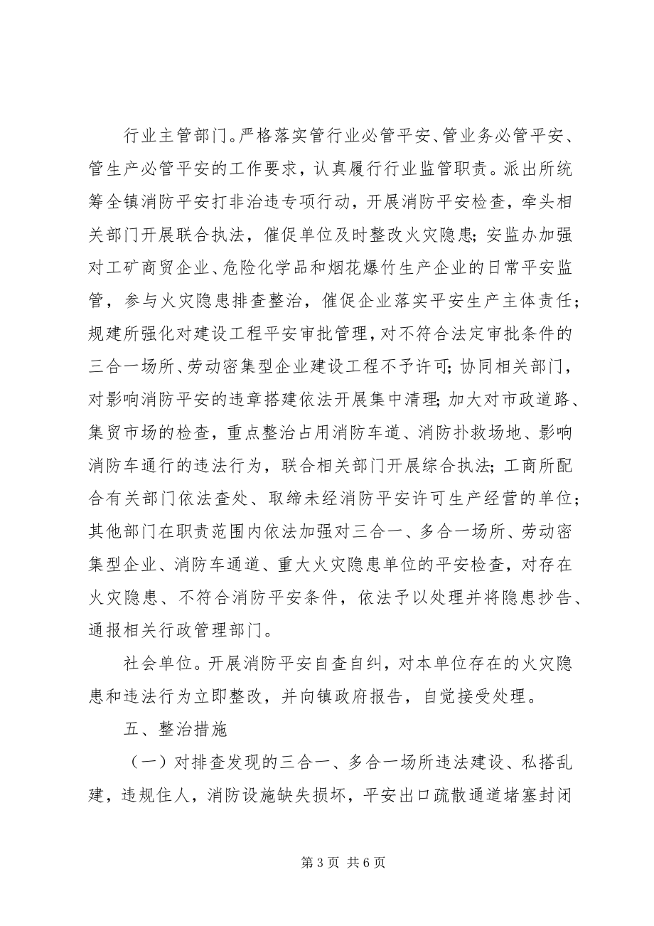 2023年消防安全打非治违专项行动工作方案.docx_第3页