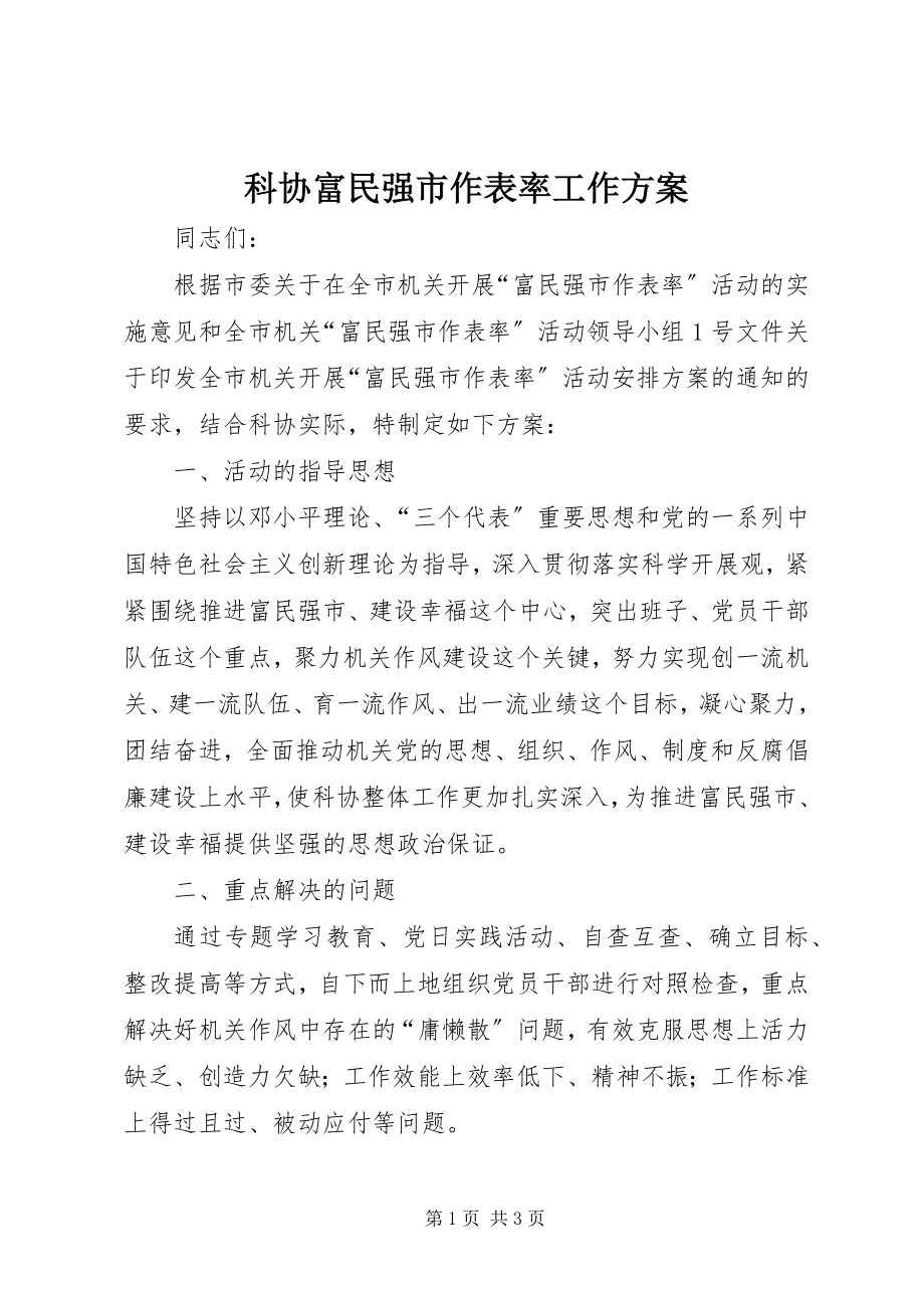 2023年科协富民强市作表率工作方案.docx_第1页