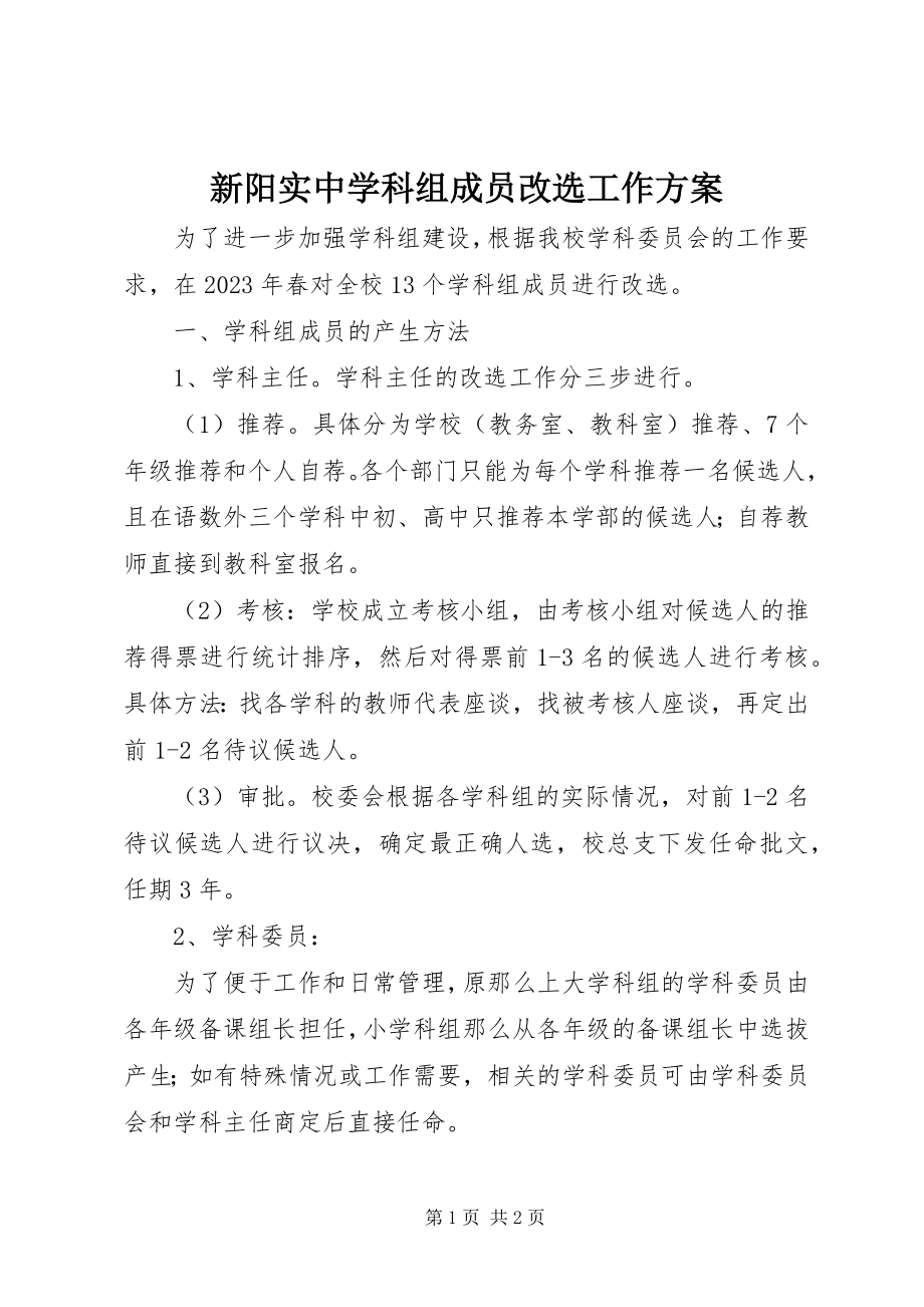 2023年新阳实中学科组成员改选工作方案.docx_第1页