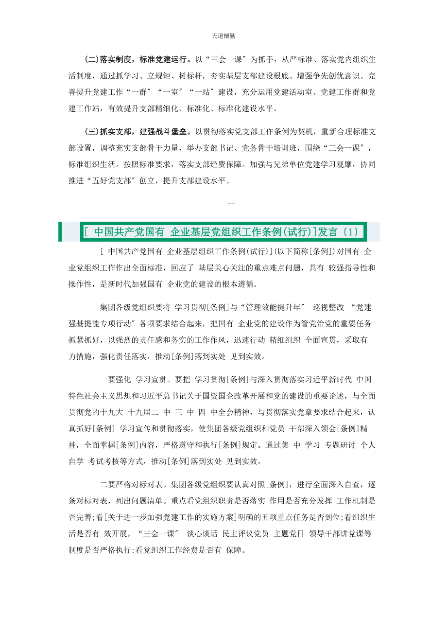 2023年《中国共产党支部工作条例试行》自查整改报告及发言材料.docx_第2页