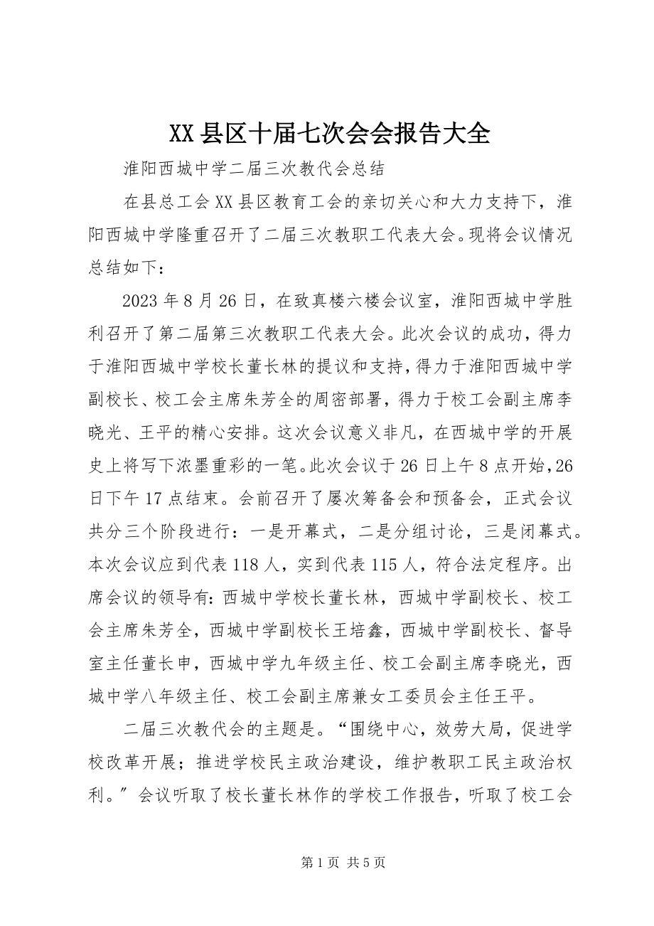 2023年XX县区十届七次会会报告大全新编.docx_第1页