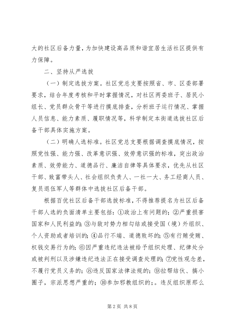 2023年红色领航百优社区后备干部选拔工作方案.docx_第2页