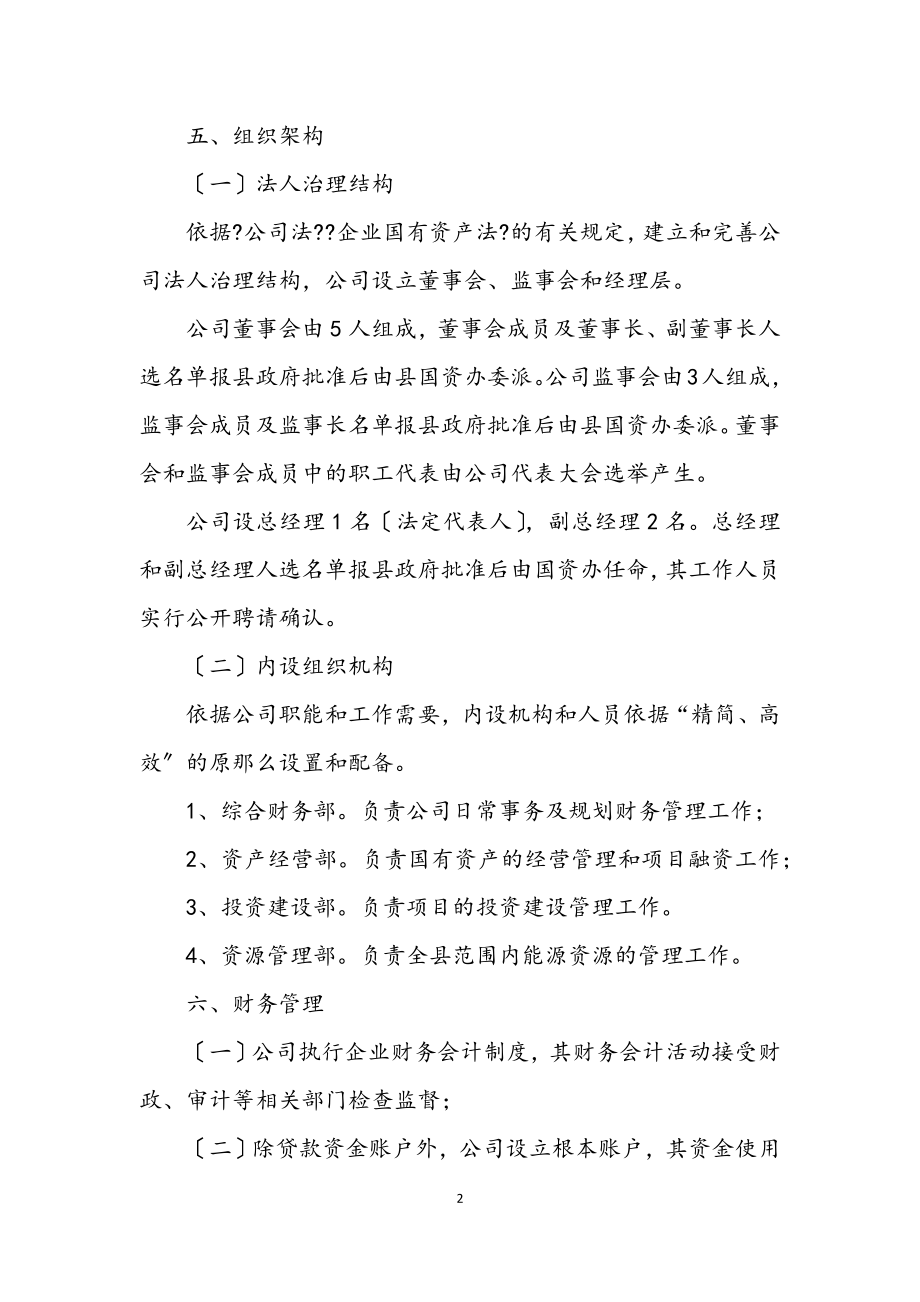 2023年能源投资公司组建工作方案.docx_第2页