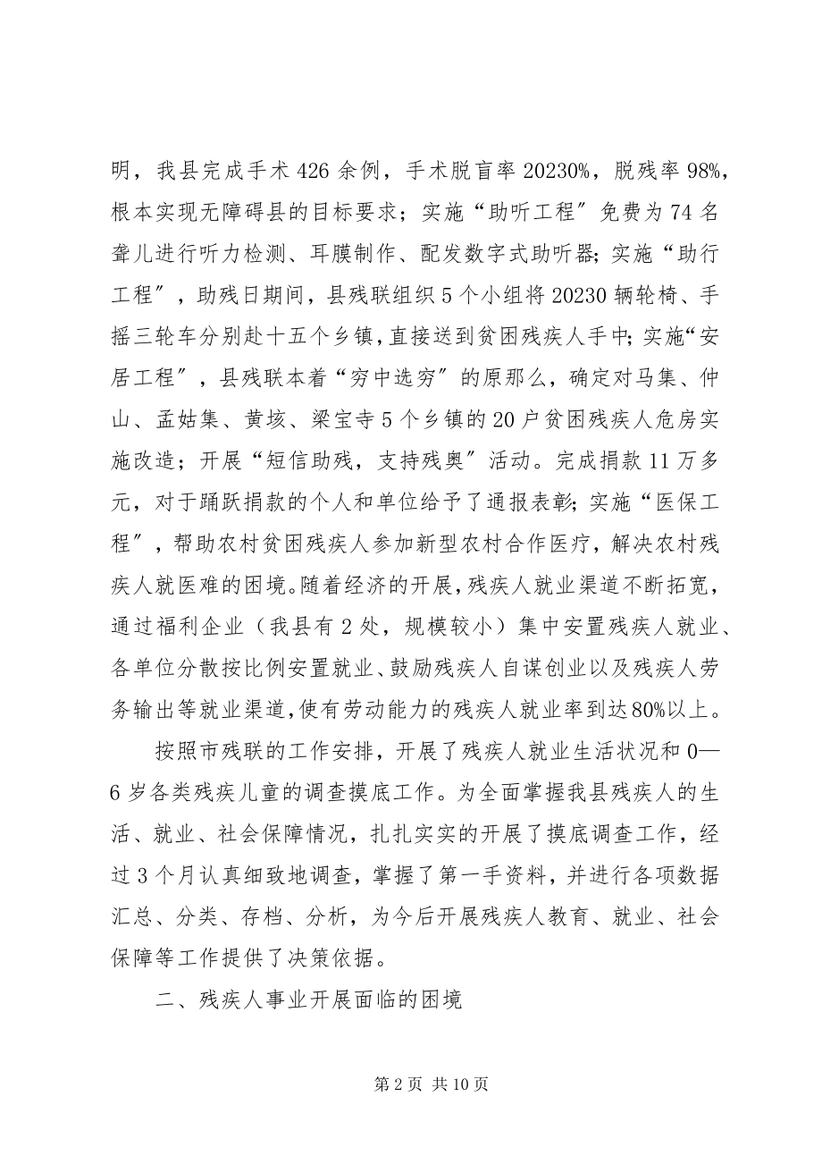 2023年xx县残疾人事业发展调研报告.docx_第2页