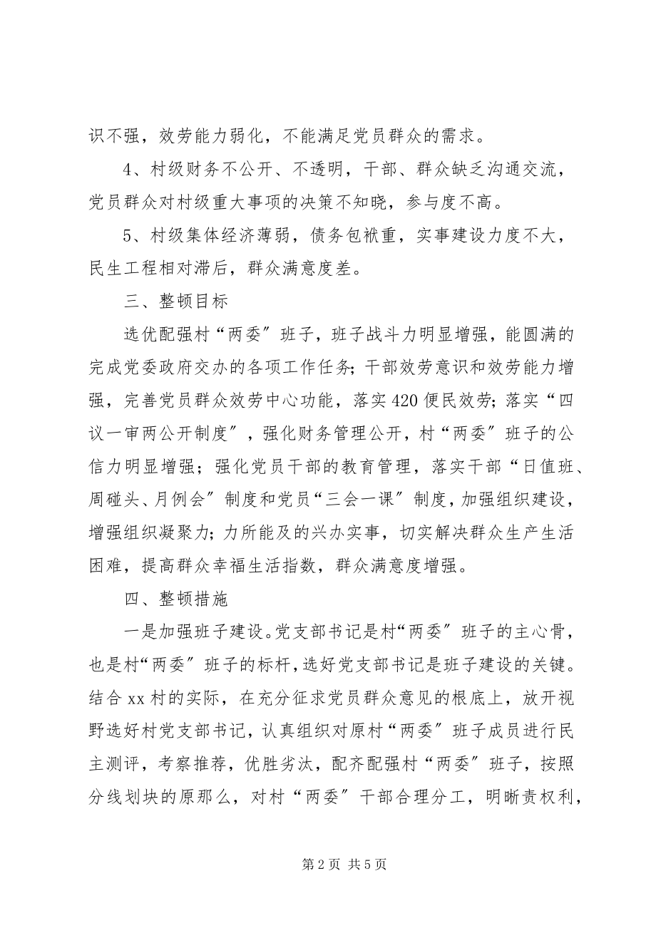 2023年某村软弱涣散党组织整顿工作方案.docx_第2页