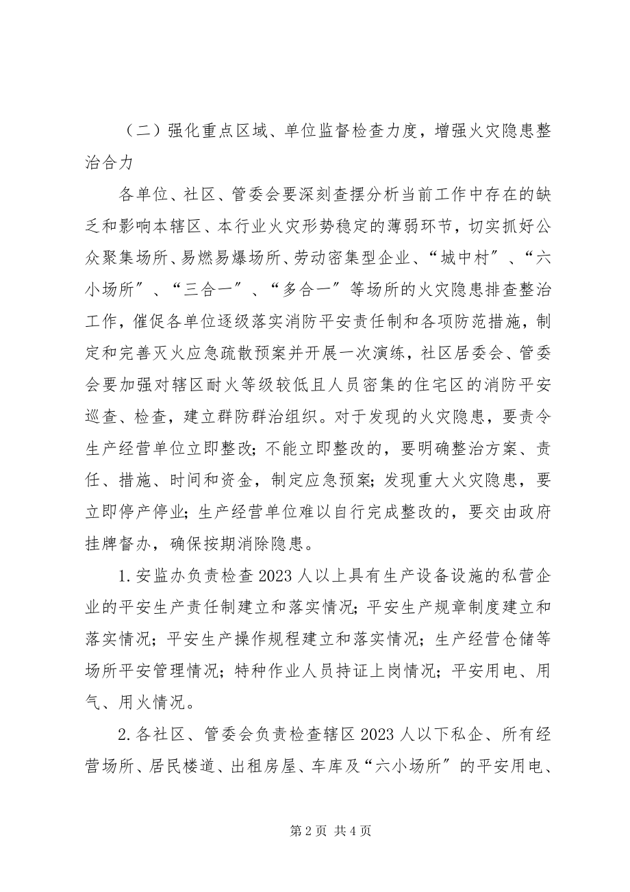 2023年街道火灾隐患排查整治工作方案.docx_第2页