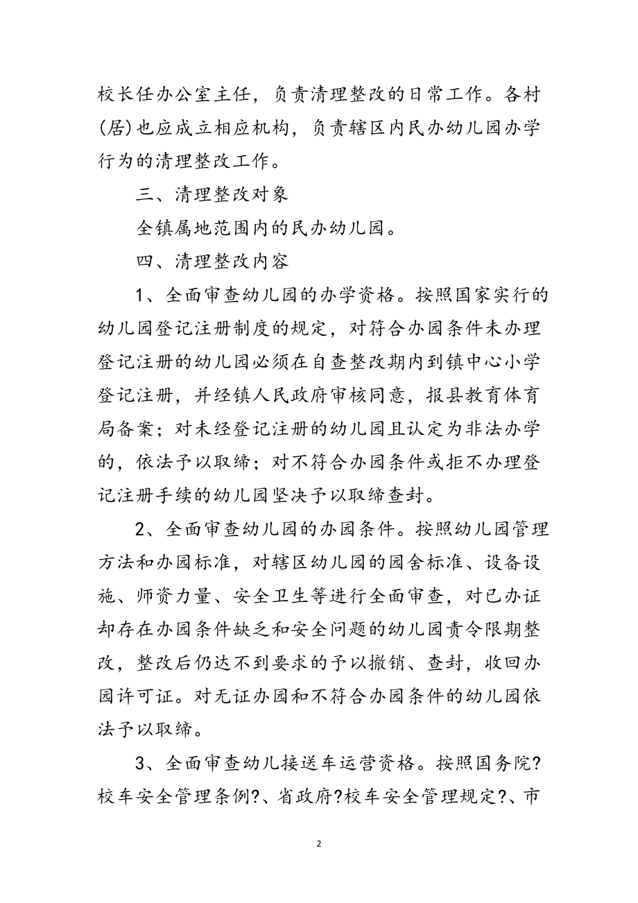 2023年民办幼儿园清理整改工作方案范文.doc_第2页