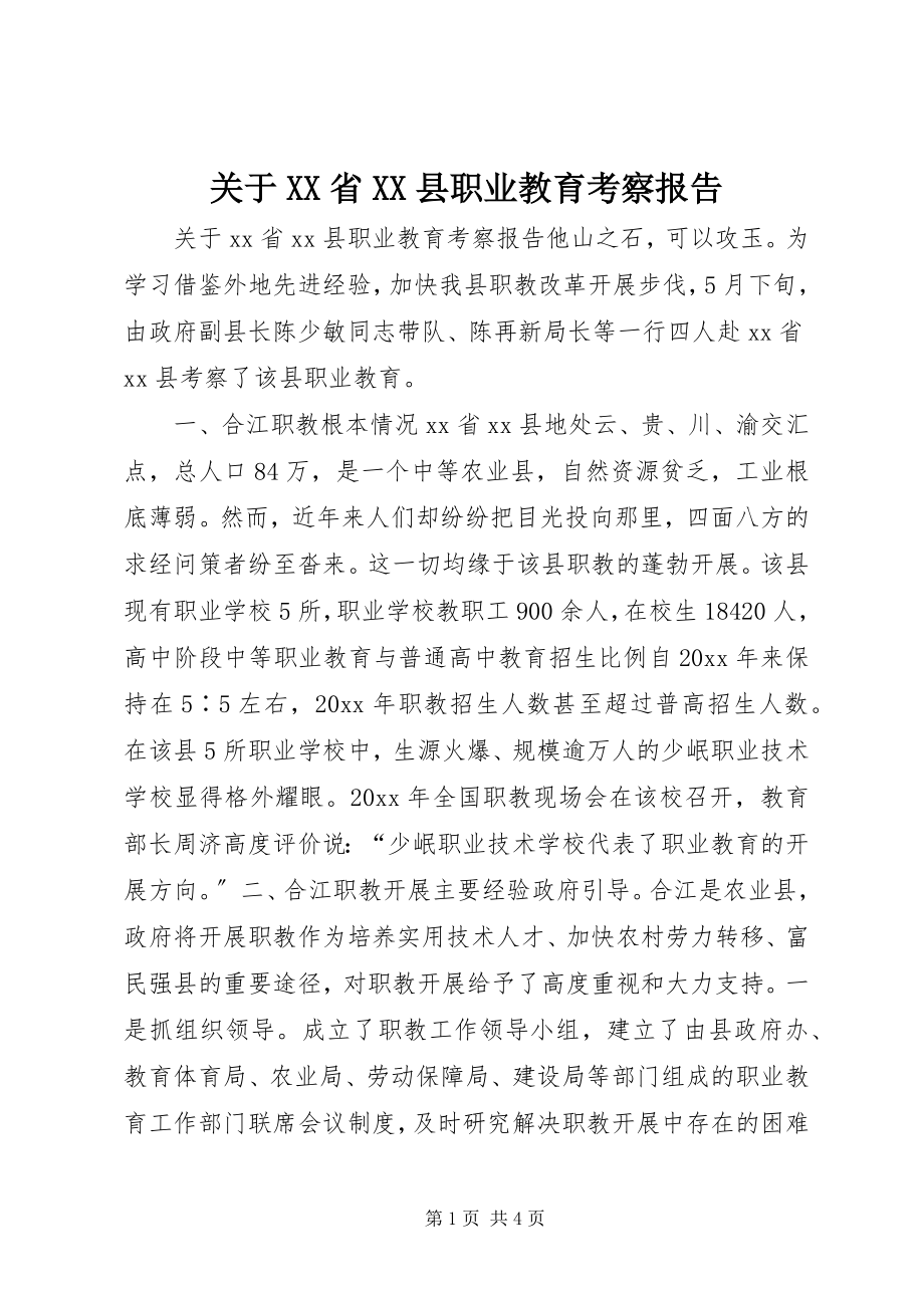 2023年XX省XX县职业教育考察报告.docx_第1页