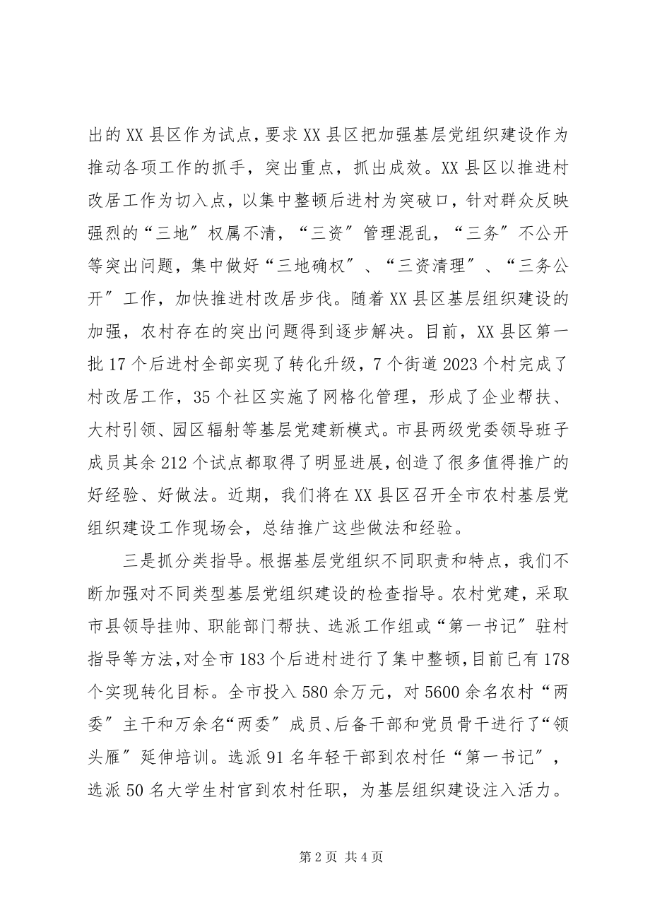 2023年XX市委书记抓基层党建工作专项述职报告2新编.docx_第2页