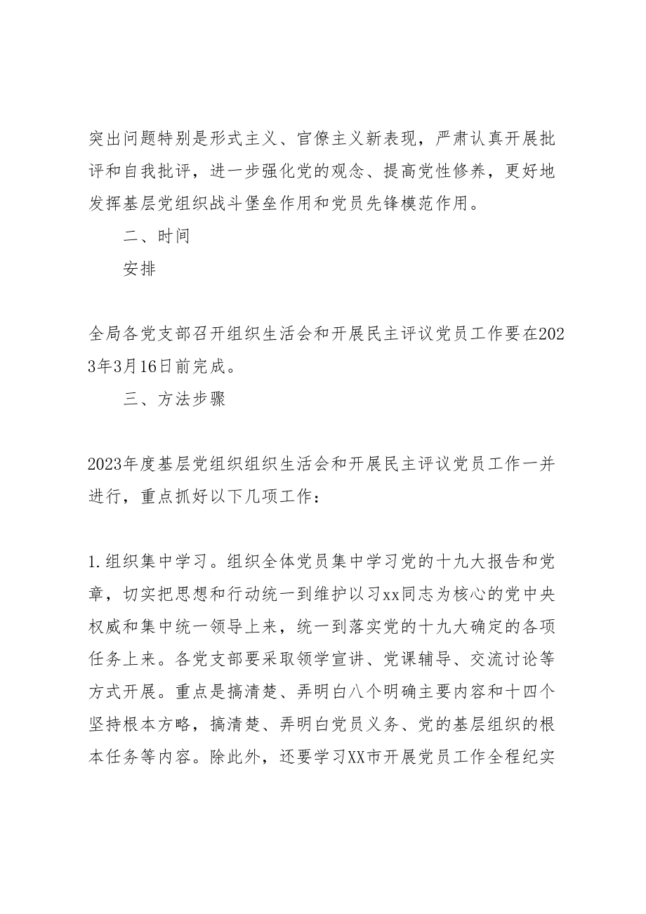 2023年水务局度组织会生活和开展民主评议党员工作方案.doc_第2页