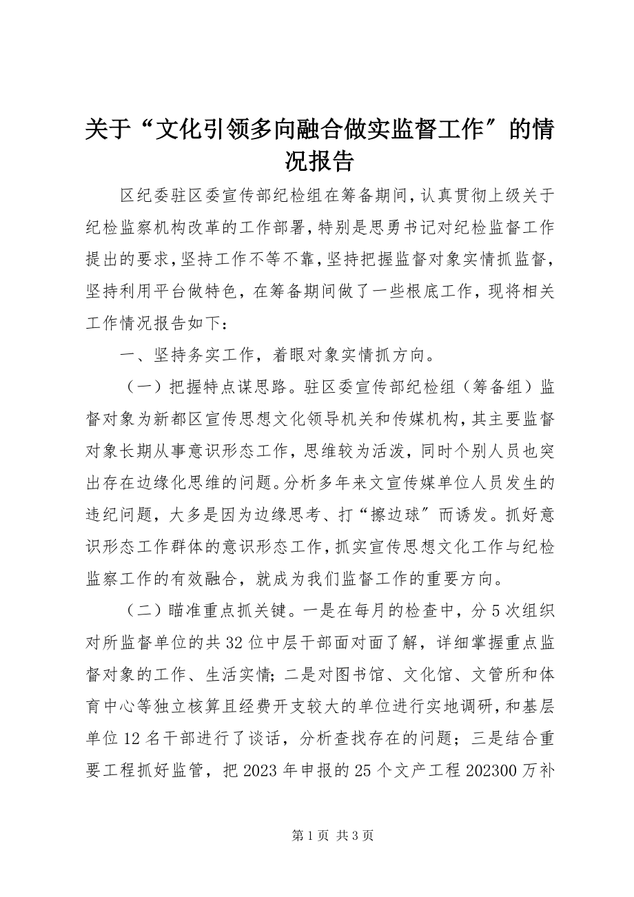 2023年“文化引领多向融合做实监督工作”的情况报告.docx_第1页